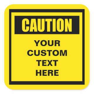 Caution Warning Small Custom Sticker
