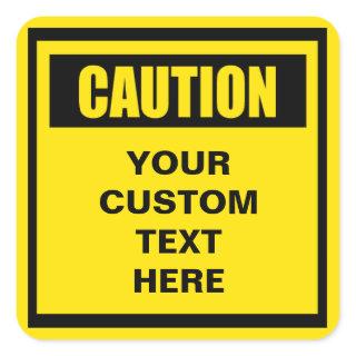 Caution Warning Small Custom Sticker