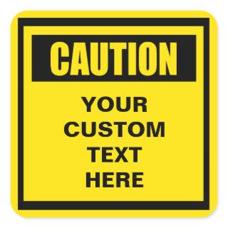 Caution Warning Small Custom Sticker