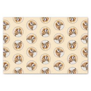Cavalier King Charles Spaniel Cav Dog Art Painting Tissue Paper
