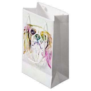 Cavalier King Charles Spaniel Dog Art Painting Small Gift Bag