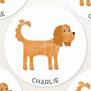 Cavalier King Charles Spaniel Dog Personalized Classic Round Sticker