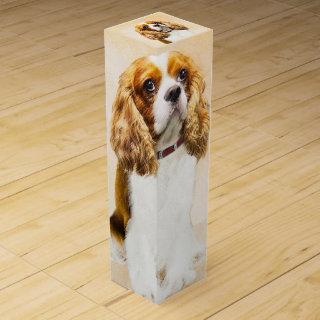 Cavalier King Charles Spaniel Original Painting Wine Box