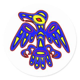 Cave Art, Ancient Bird Drawing Classic Round Sticker