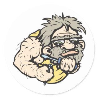 Caveman!  Customizable! Classic Round Sticker