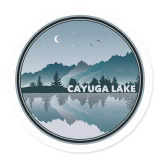 Cayuga Lake New York Reflection Classic Round Sticker