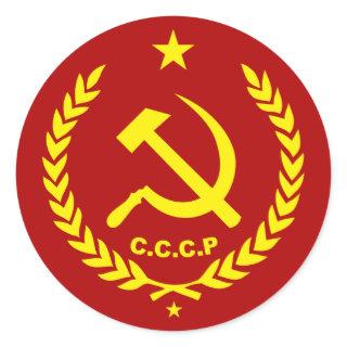 CCCP Communist Hammer and Sickle Badge Classic Round Sticker