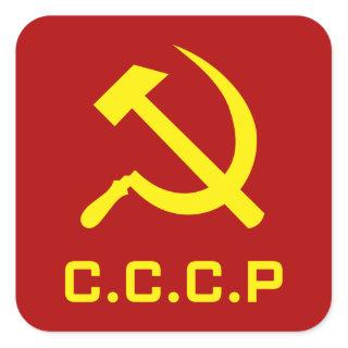CCCP Hammer and Sickle Square Sticker