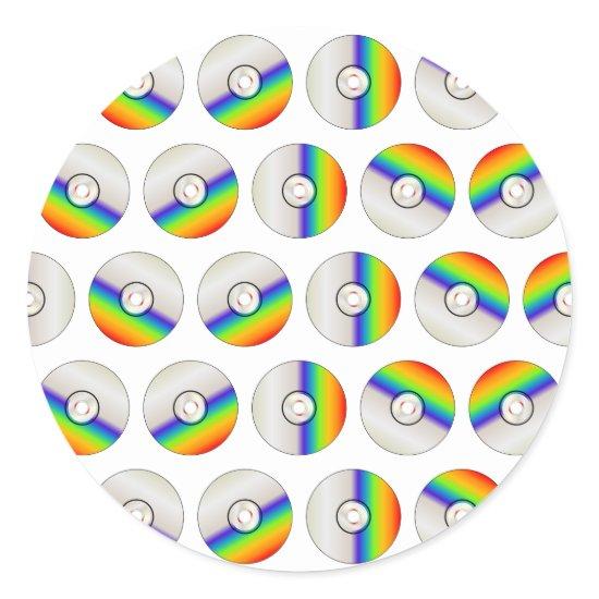 CD Disk Repeating Background Classic Round Sticker