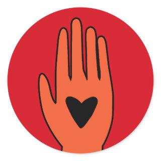 Ceasefire now hand Palestine graphic design  Classic Round Sticker