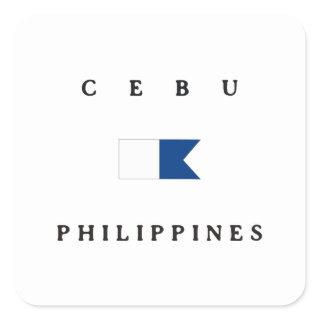 Cebu Philippines Alpha Dive Flag Square Sticker