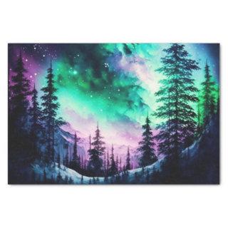 Celestial Aurora Borealis Northern Lights Vivid  Tissue Paper