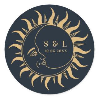 Celestial Mystical Elements Starsigns Envelope Classic Round Sticker