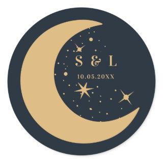 Celestial Mystical Elements Starsigns Envelope Classic Round Sticker