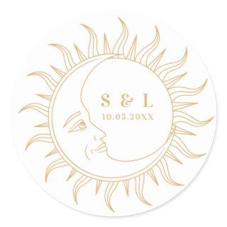 Celestial Mystical Elements Starsigns Envelope Classic Round Sticker