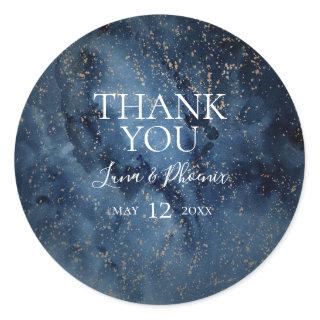 Celestial Night Sky | Gold Thank You Favor Sticker