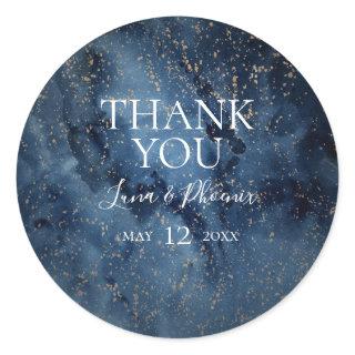 Celestial Night Sky | Gold Thank You Favor Sticker