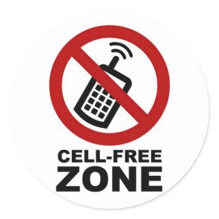 Cell Phone Free Zone Classic Round Sticker