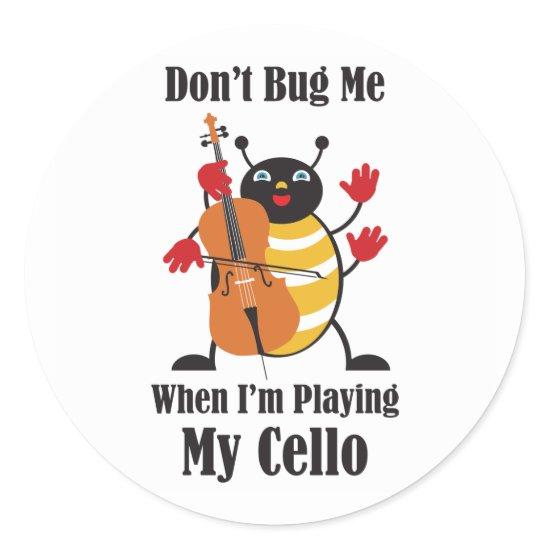 Cello Bug Classic Round Sticker