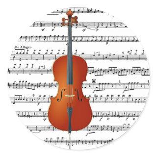 Cello & Me_ Classic Round Sticker