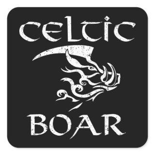 Celtic Boar Tribal Irish illustration Square Sticker