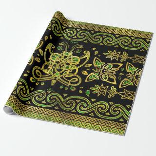 Celtic Butterfly Ornament - Green and gold