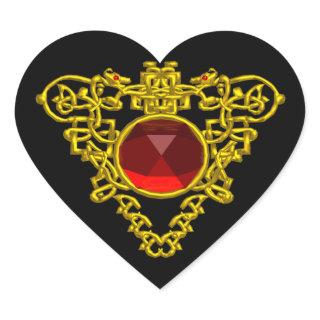 CELTIC HEART ,black Heart Sticker