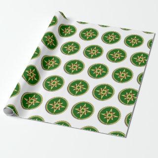 Celtic Knot Compass on Green Square Sticker