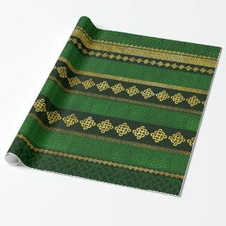 Celtic Knot Decorative Gold and Green pattern