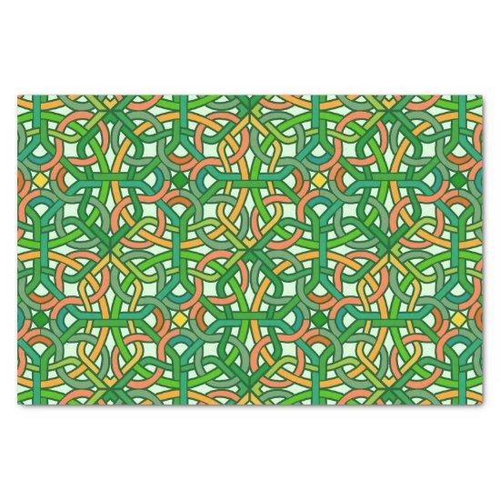 Celtic Knot Irish Braid Pattern Green Pretty Tissue Paper