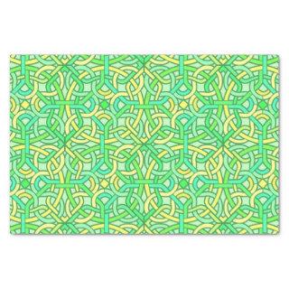 Celtic Knot Irish Braid Pattern Green Yellow Tissue Paper