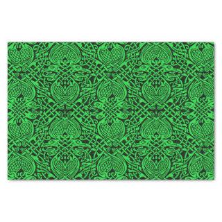 Celtic Knotwork in Green and Black Tissue Paper