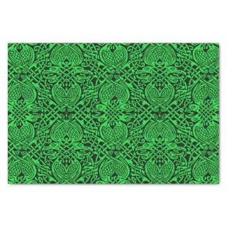 Celtic Knotwork in Green and Black Tissue Paper