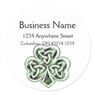 Celtic Shamrock Design 2 Round Address Labels 2