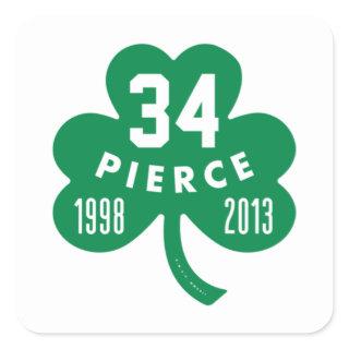 Celtics - Pierce 34 Retired Number Clover (Green)  Square Sticker