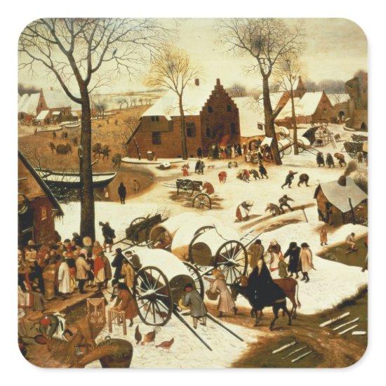 Census at Bethlehem, c.1566 Square Sticker
