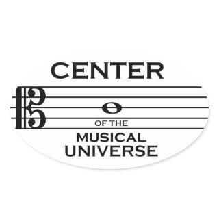 Center of the Musical Universe Alto Clef Design Oval Sticker
