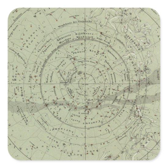 Center of the Southern Sky map Square Sticker