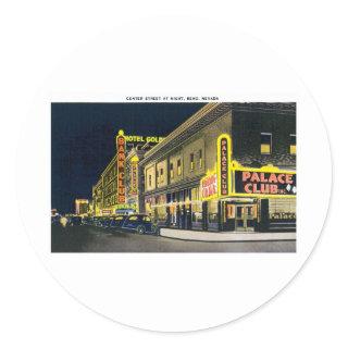 Center Street, Reno, Nevada Classic Round Sticker