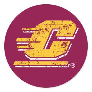 Central Michigan University Distressed Classic Round Sticker