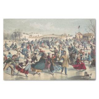 Central-Park, winter. The skating pond. New York Tissue Paper