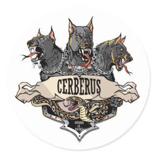 Cerberus and Snake Classic Round Sticker
