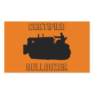 CERTIFIED BULLDOZER OPERATING ENGINEER VINTAGE RECTANGULAR STICKER