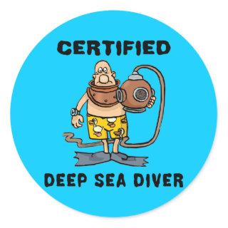 Certified Deep Sea Diver Classic Round Sticker