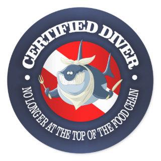Certified Diver (Food Chain) Classic Round Sticker