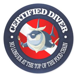 Certified Diver (Food Chain) Classic Round Sticker