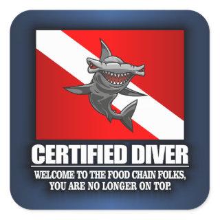 Certified Diver (Food Chain) Square Sticker