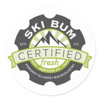 Certified Ski Bum Classic Round Sticker