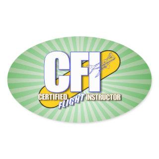 CFI LOGO - CERTIFIED FLIGHT INSTRUCTOR OVAL STICKER