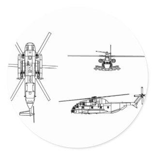 CH-53 Sea Stallion Classic Round Sticker